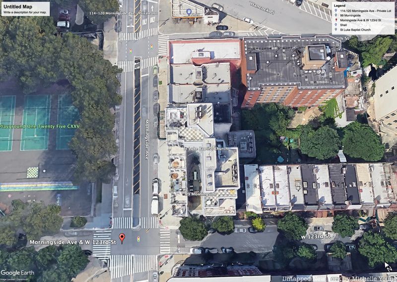 Aerial view of Morningside Heights holdout