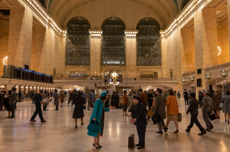 Mrs. Maisel scene inside Grand Central Terminal