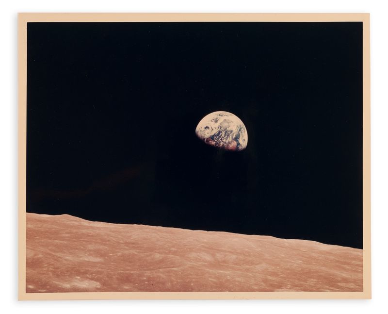 Photo of Earth from the moon at New York Book fair