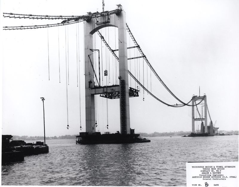 Throgs Neck Bridge under construction