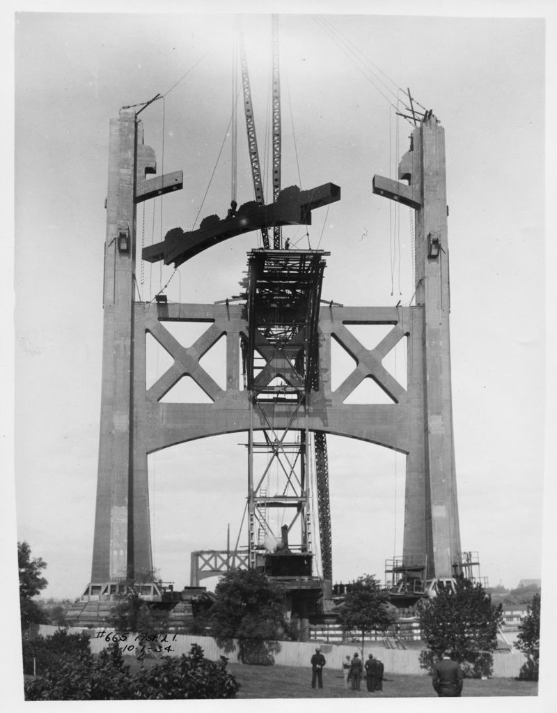 Triborough Bridge under construction