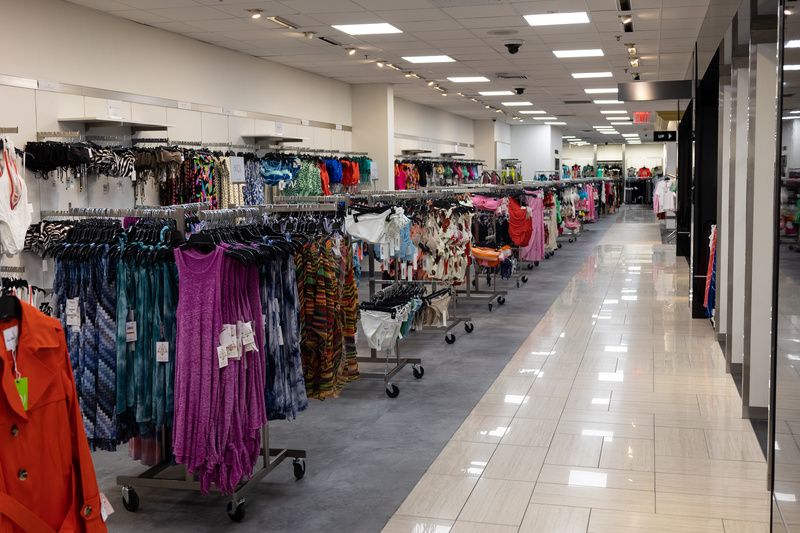 Clothings racks inside Century21