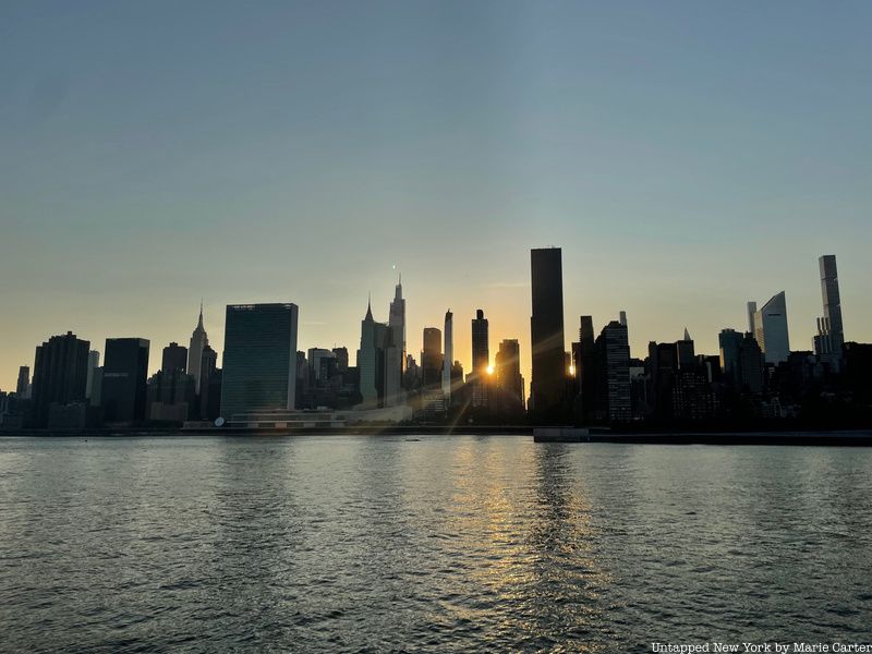 Manhattanhenge as seen from the NYC Ferry