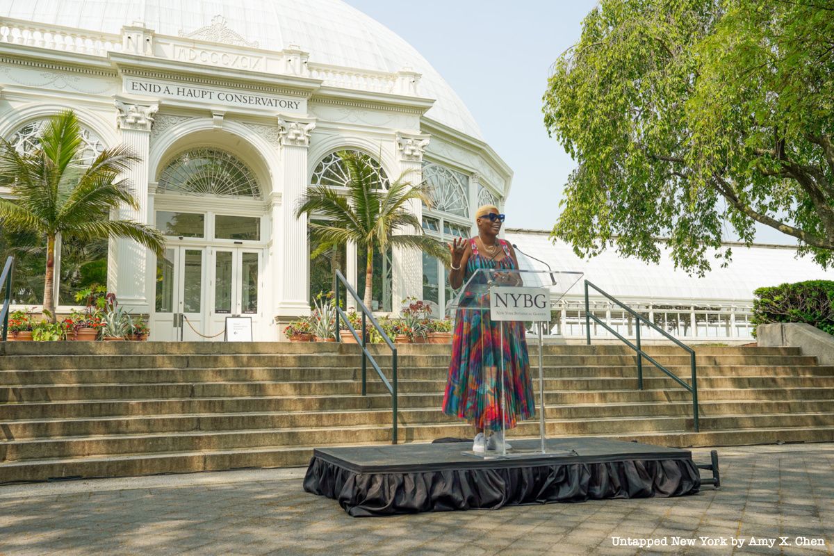 Visual Artist Ebony G. Patterson speaking about the New York Botanical Garden summer exhibit