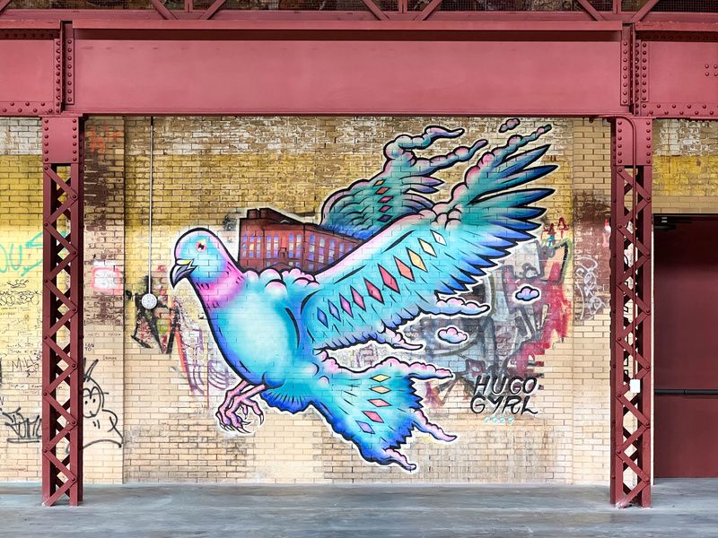 Flying Home mural by Ellery Neon