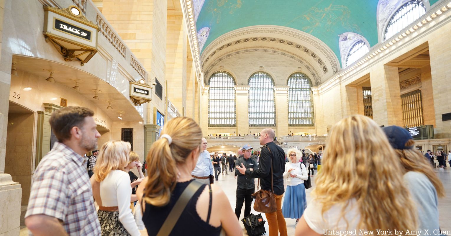 A group of tourgoers at an Untapped New York Event at Grand Central Terminal