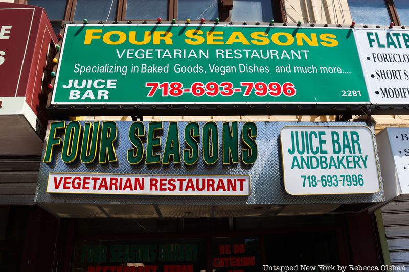 Four Seasons Cafe vegan restaurant in NYC, Brooklyn