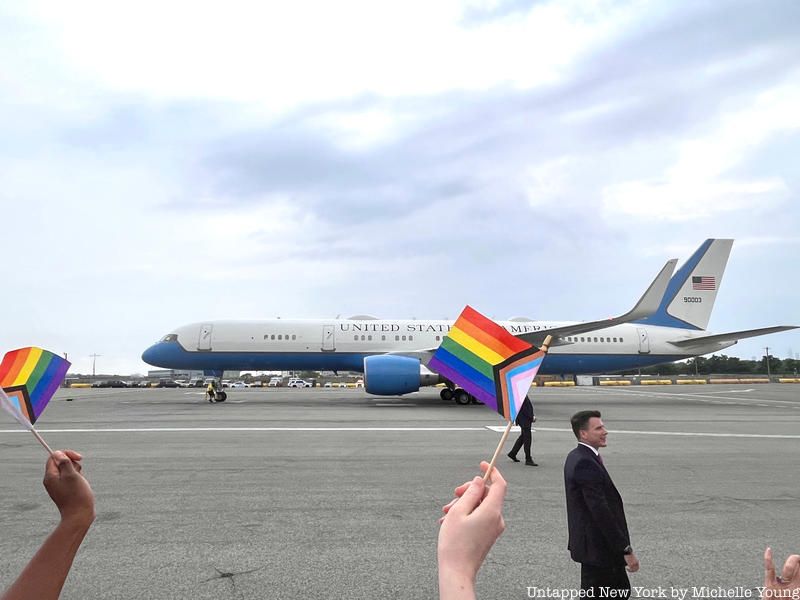 Air Force Two Arrives at LaGuardia Airport