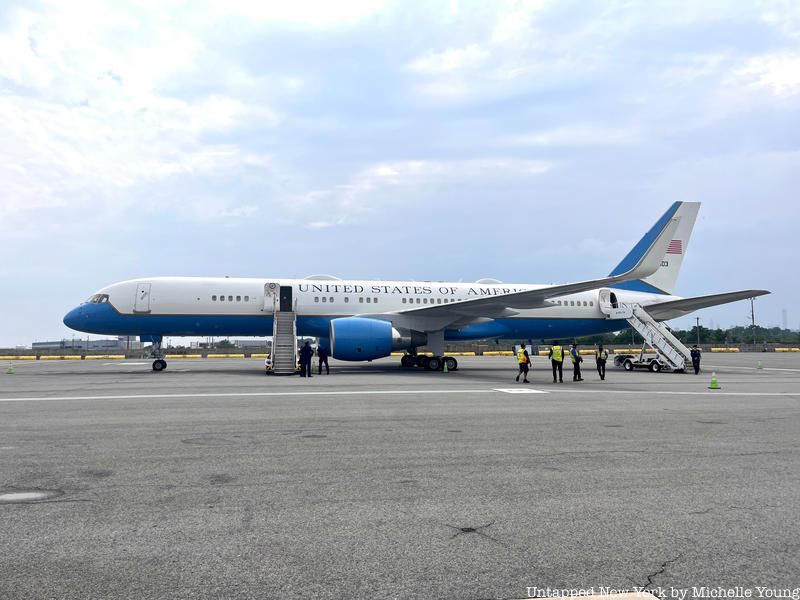 Air Force Two Arrives at LaGuardia Airport