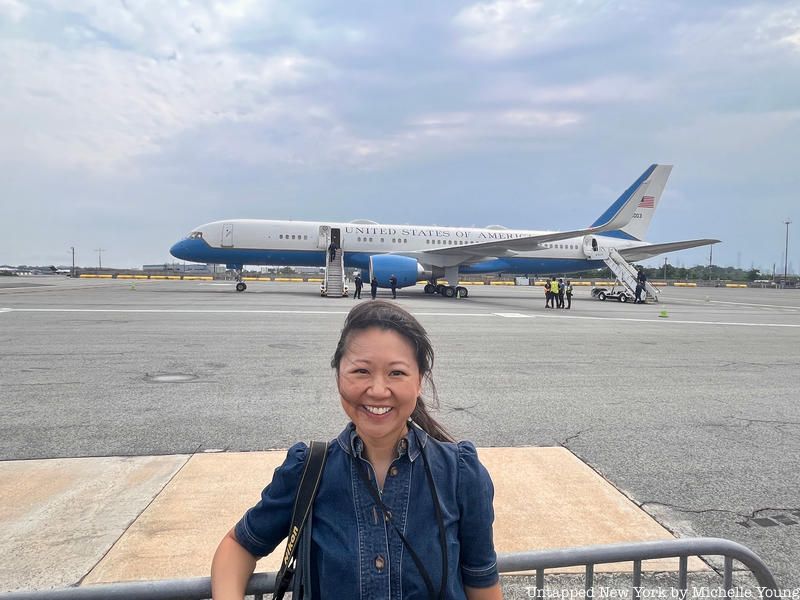 Air Force Two Arrives at LaGuardia Airport