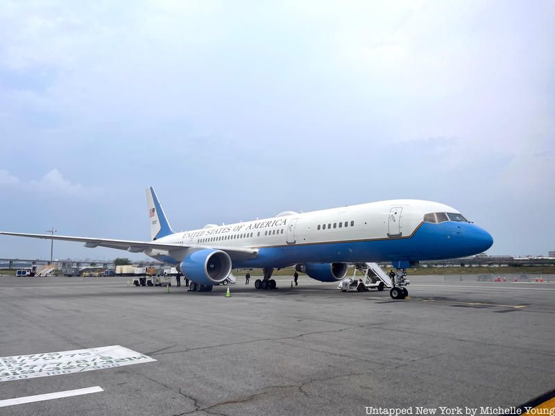 Air Force Two Arrives at LaGuardia Airport