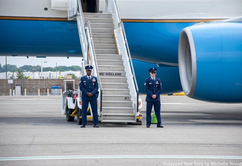 Air Force Two Arrives at LaGuardia Airport