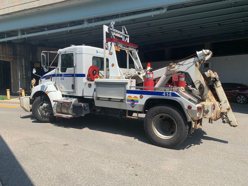 MTA work truck with Pride decal