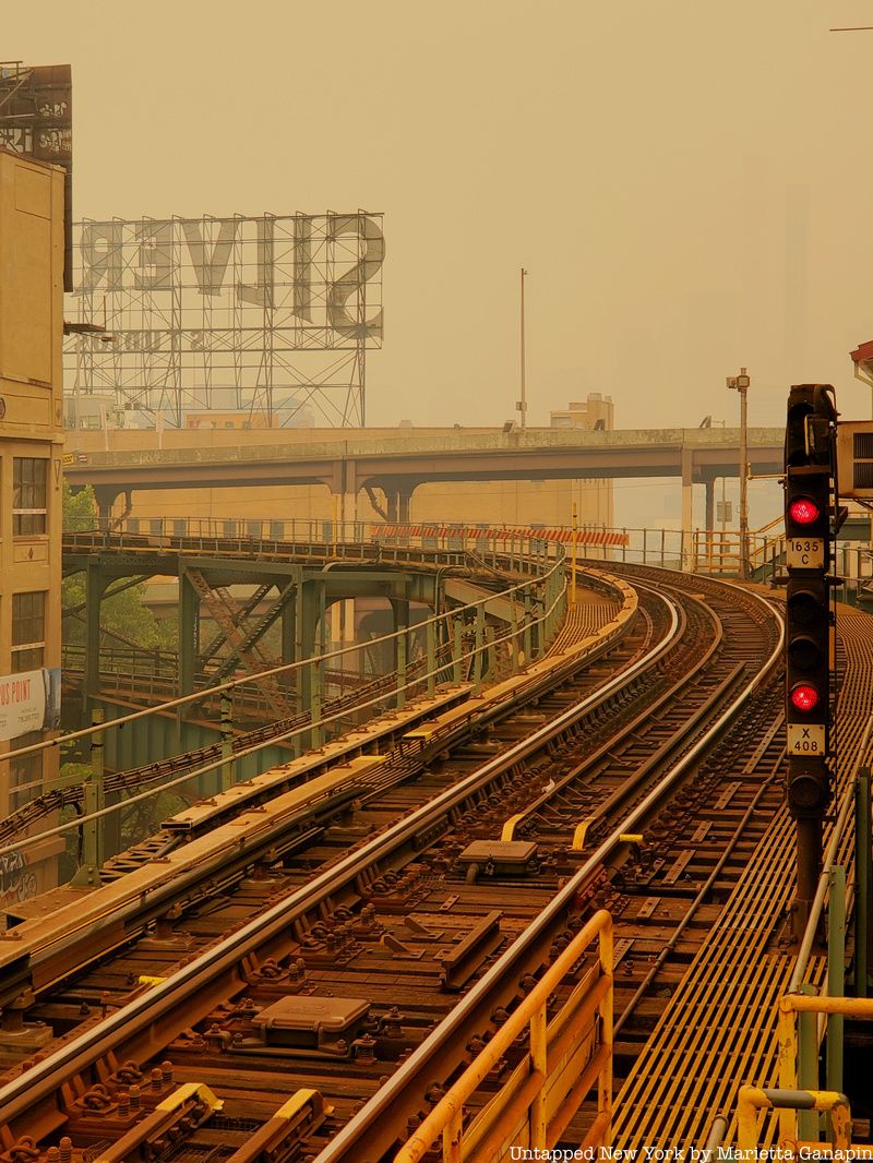 Silvercup Studios sign in NYC's poor air quality