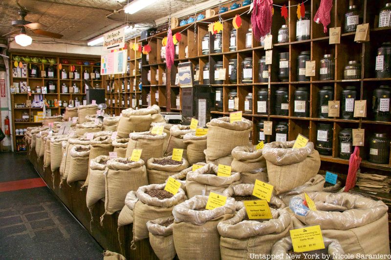 Sacks of coffee inside Porto Rico