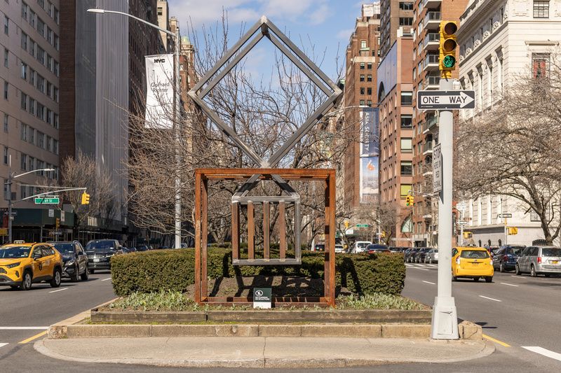 Cage Head metal sculpture