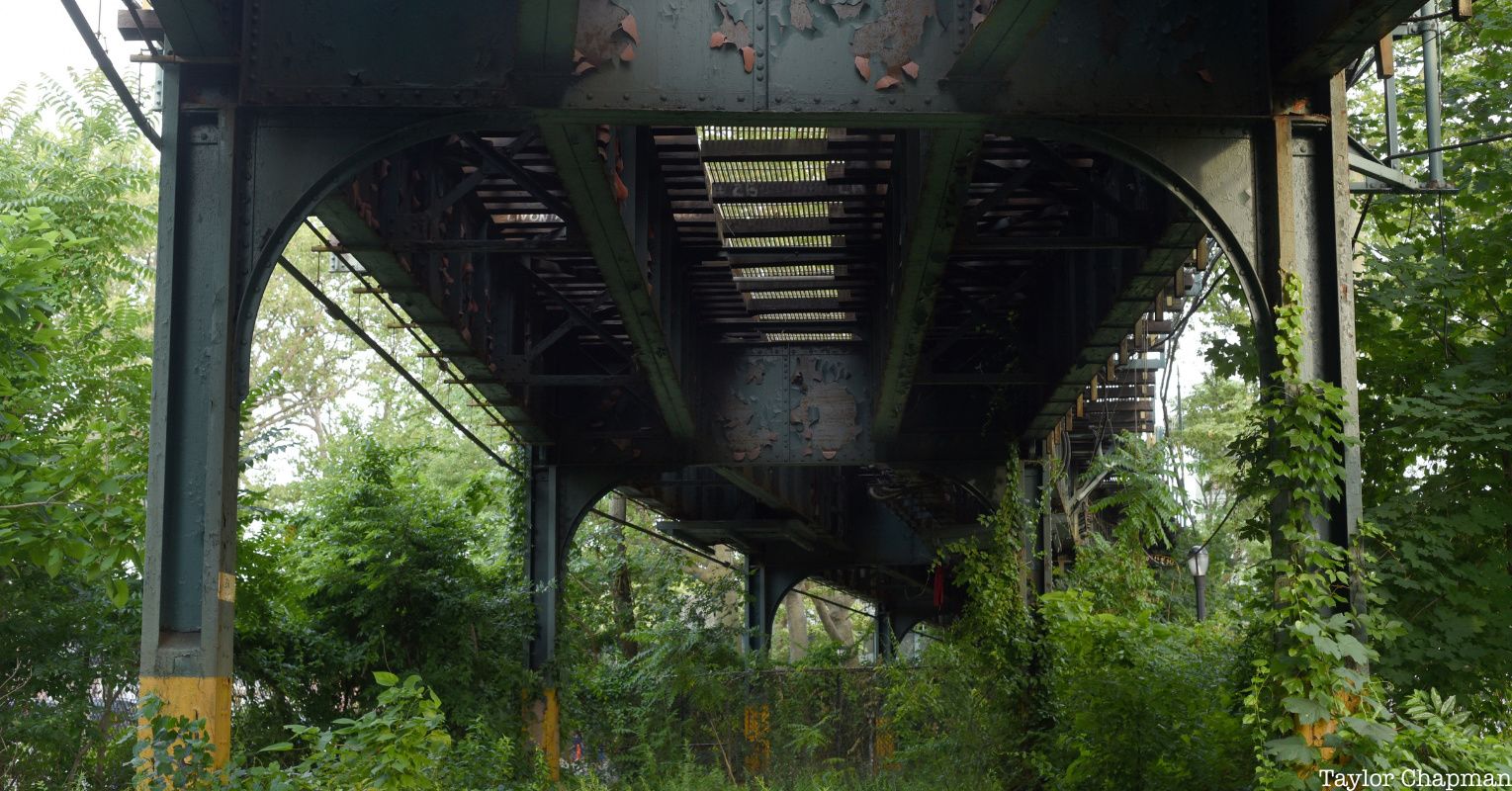 Underneath a subway track