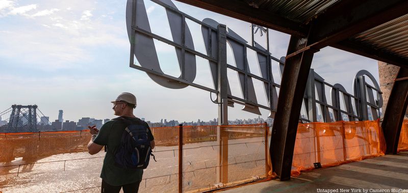 Domino Sugar sign with water view