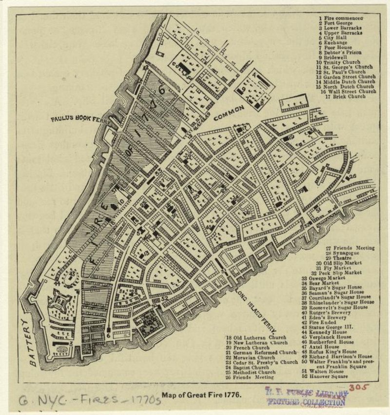 Great fire of 1776 map