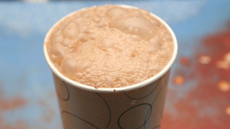 The foamy top of an Egg cream