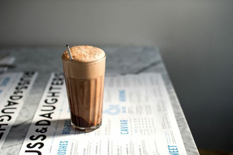 Egg cream on a table