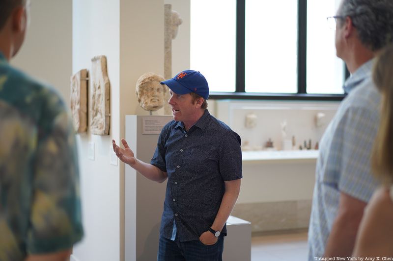 Tour group inside the Met Museum