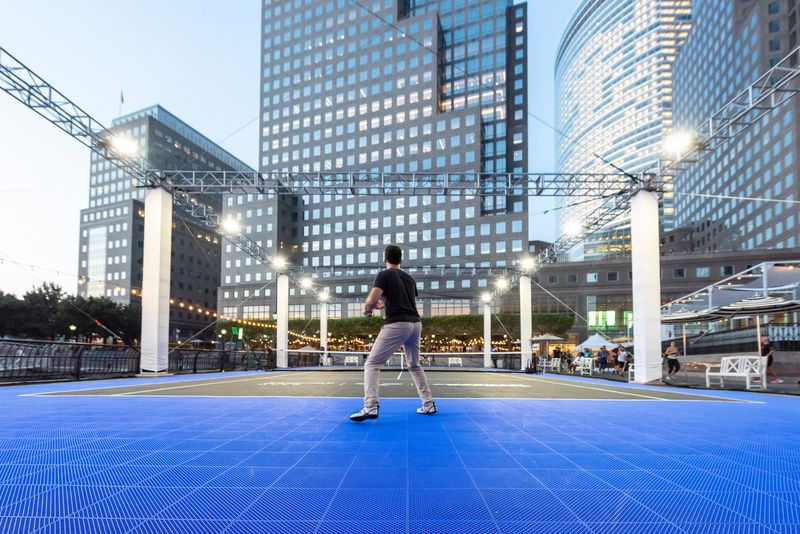 Brookfield pLAce pop-up NYC Tennis court