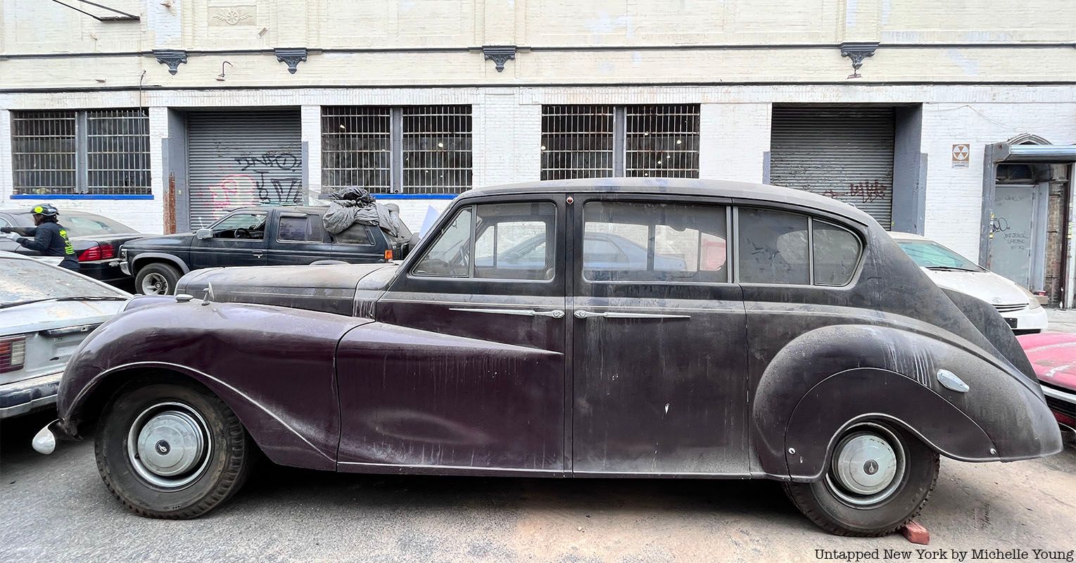 Princess Rolls Royce Right hand drive, british plates, hood ornament missing of course at Autobabysitters in Crown Heights