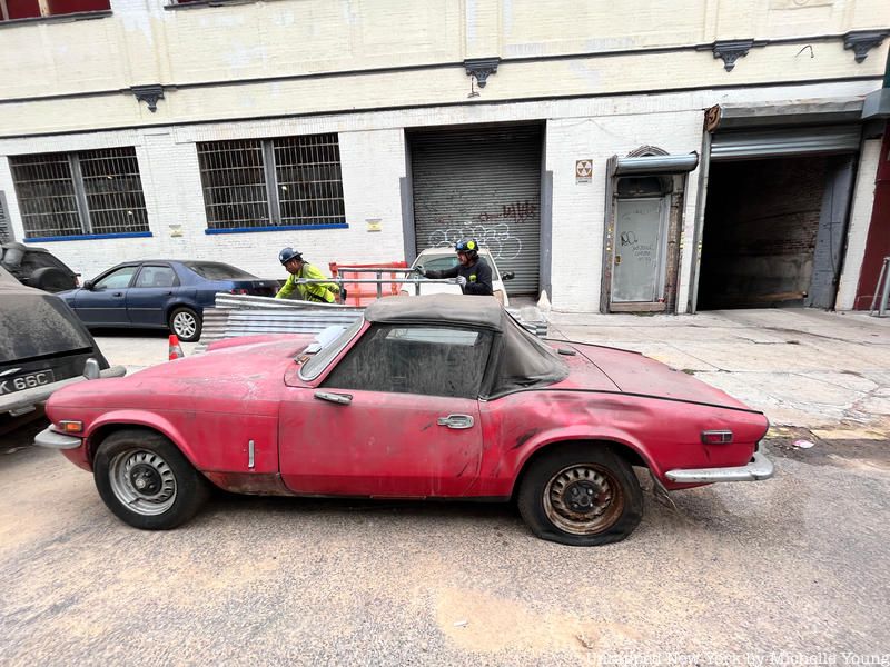 Vintage car at autobabysitters in Crown Heights