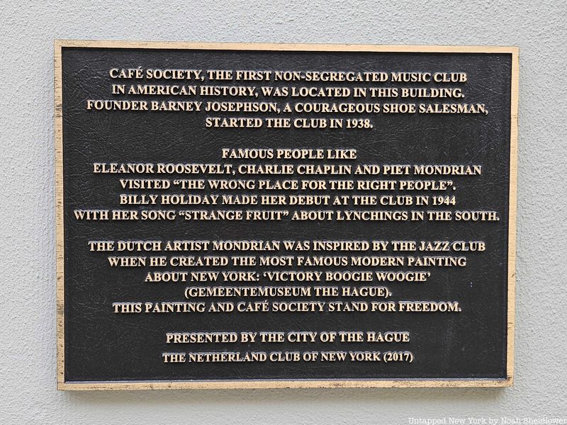 Cafe Society plaque