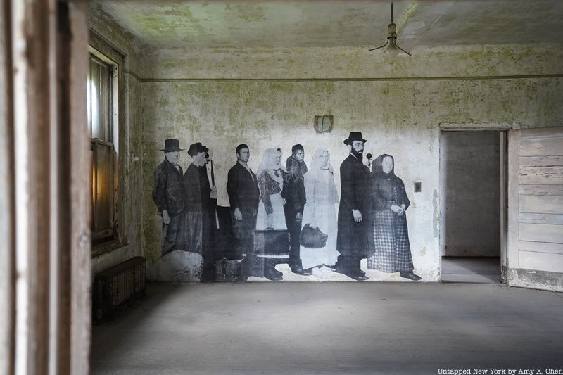 JR Unframed art installation on Ellis island