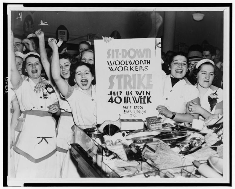 Woolworth workers on NYC strike