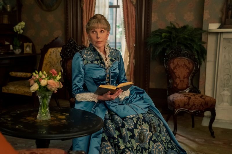 Christine Baranski in costume in The Gilded Age