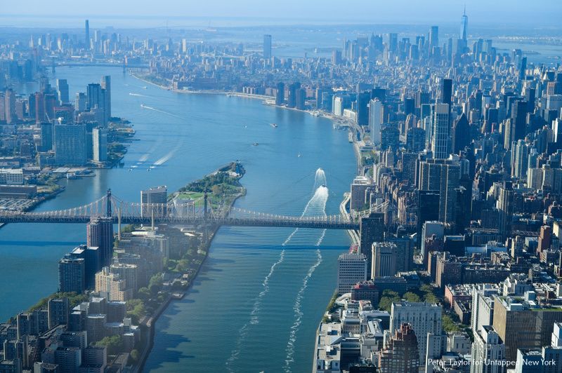 Roosevelt Island as seen from a Seaplane Air Shuttle