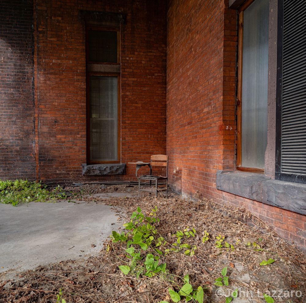 Brick walls of the former Buffalo State Hospital