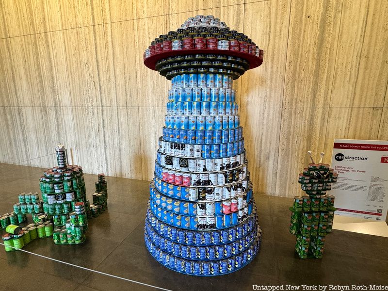 UFO made of canned foods