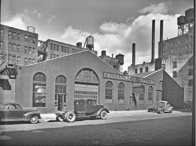 Brick garage building in Chelsea