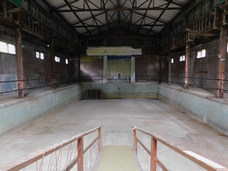 Current interior of the Pool Building at Lyndhurst Mansion, pool area 2020