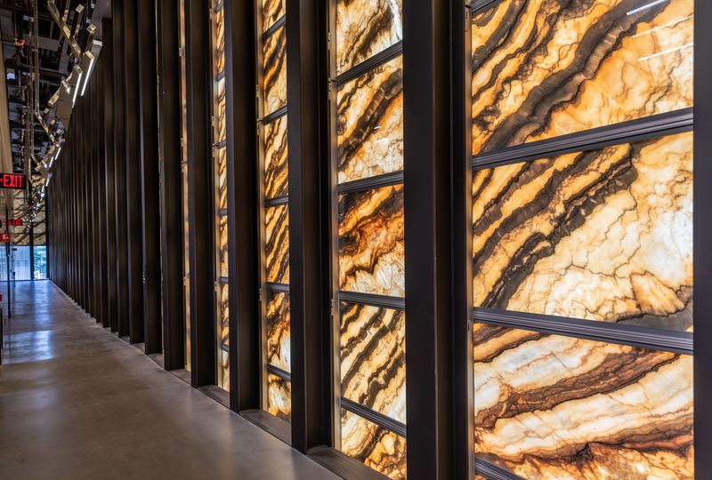 Marble wall at the Perelman Performing Arts Center