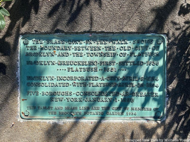 Plaque on the stone marking boundary