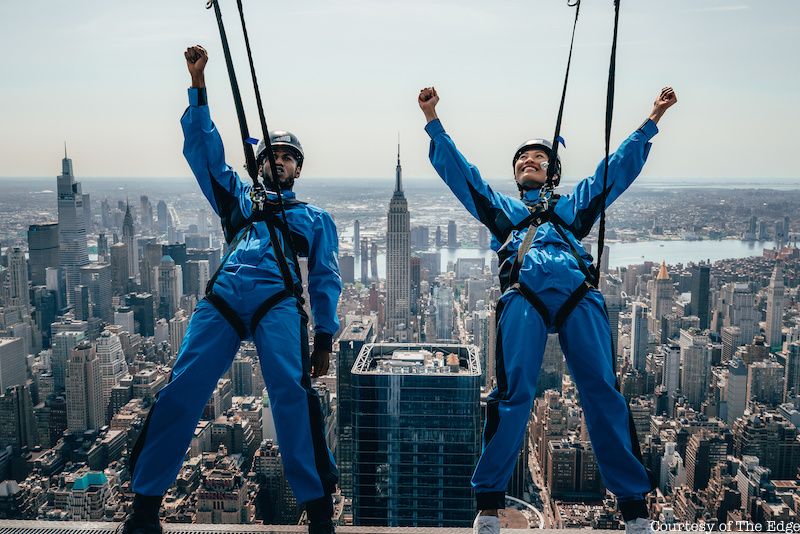 Couple on City Climb at The Edge