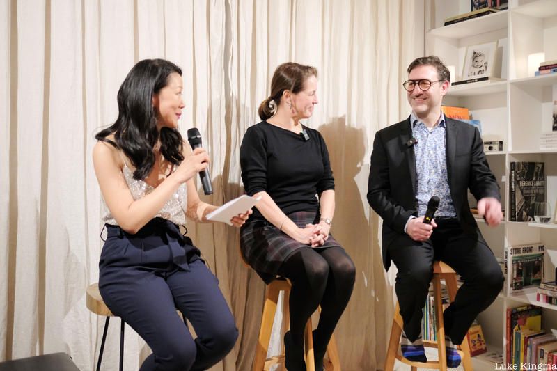 Michelle Young, Debby Applegate and Michael Wolraich at The Lit Salon