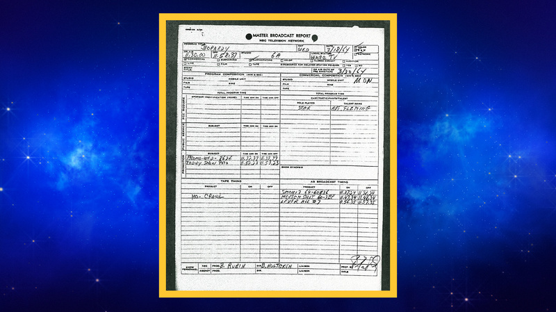 Production sheet for first jeopardy episode