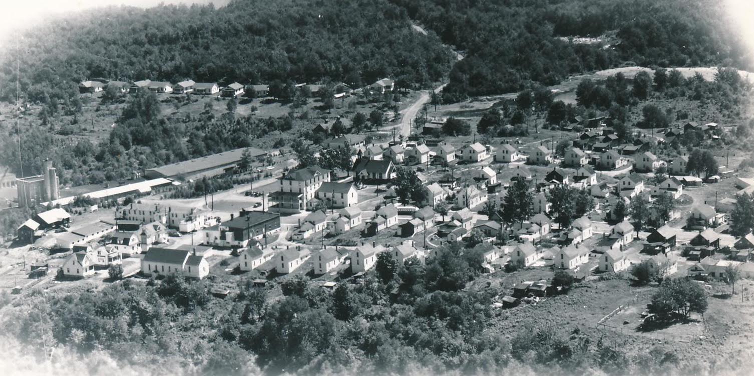 Aerial view of Newtown Falls neighborhood