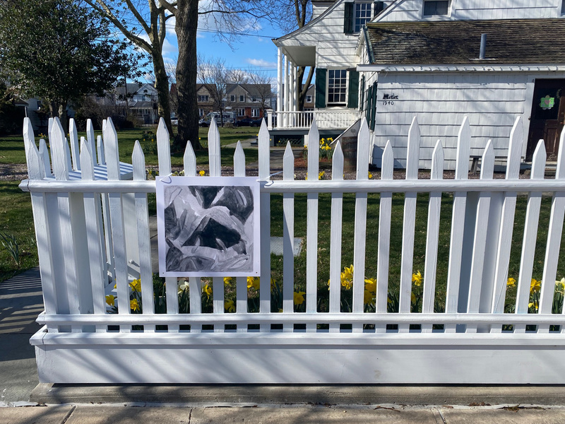 Painting on the fence of the Hendrick Lott House