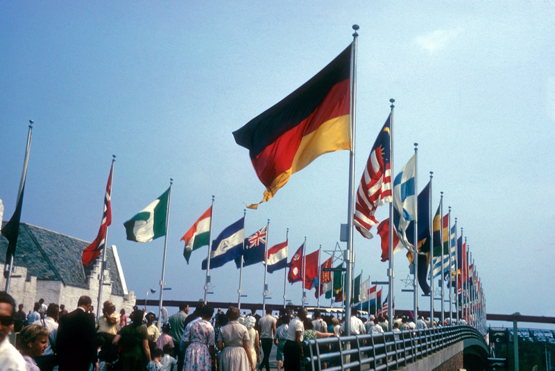 International Flags on the Meadow Lake Bridge