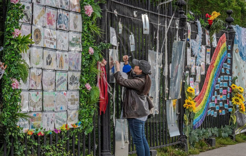 Naming the Lost mural at Green-Wood Cemetery