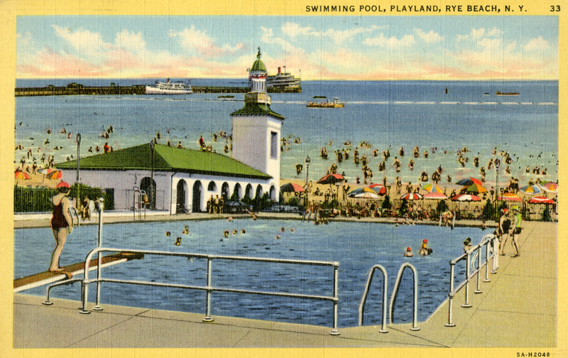 Vintage Postcard of Rye Playland Pool