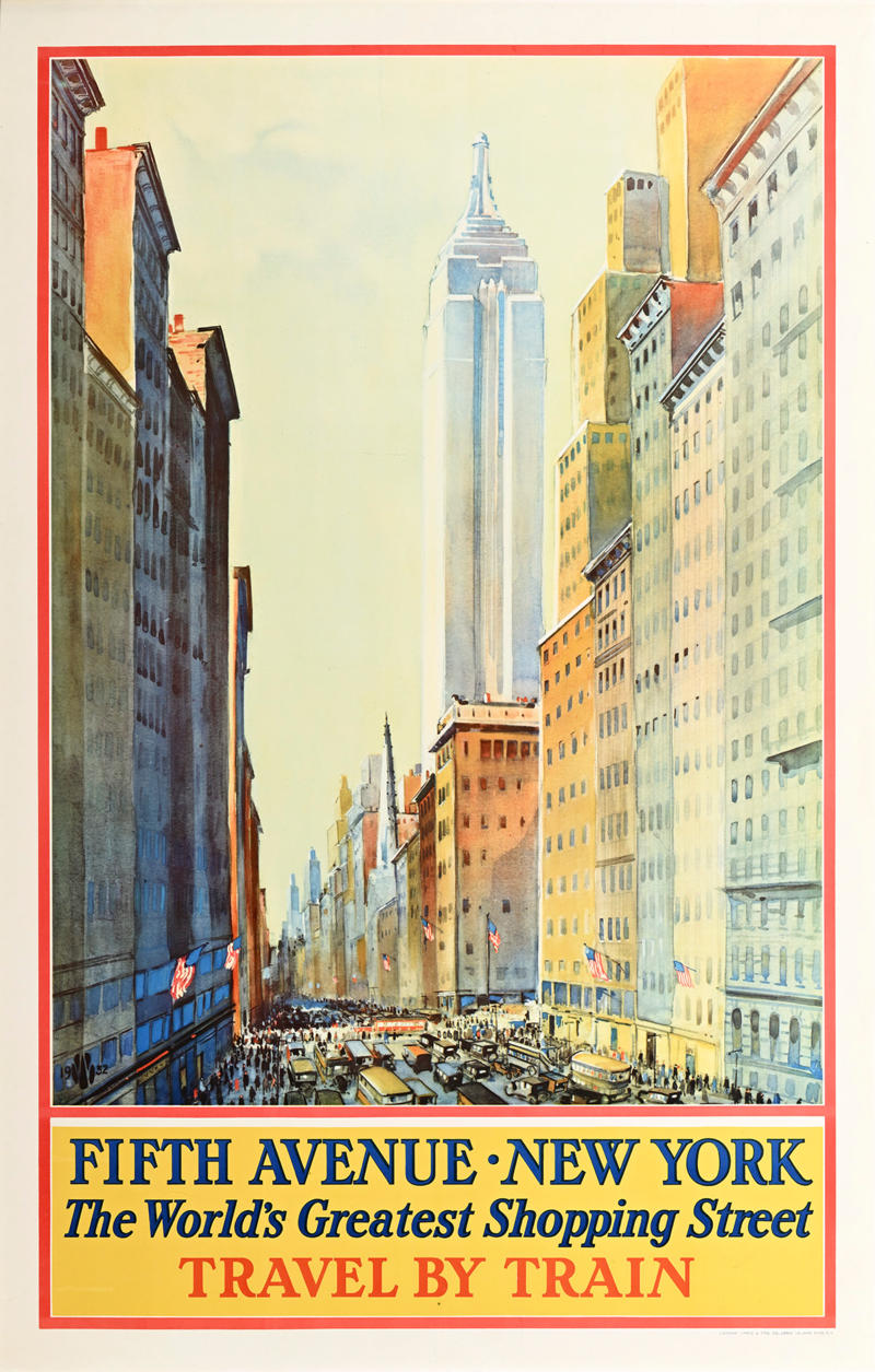 Fifth Avenue NYC travel poster