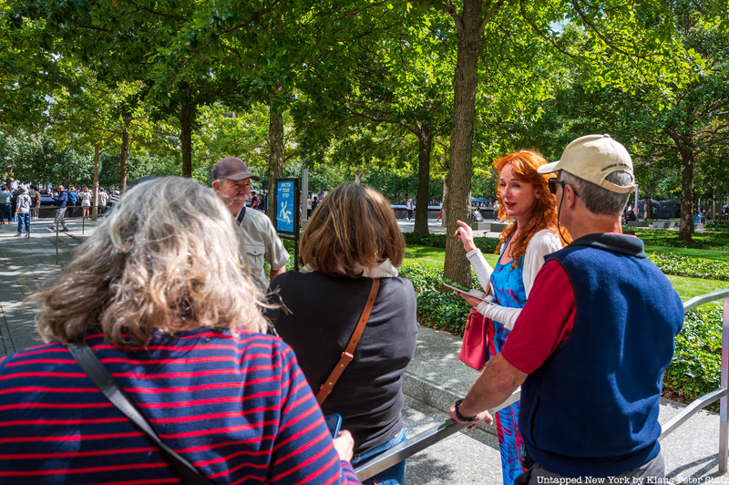 Tourgoers on Irish history tour